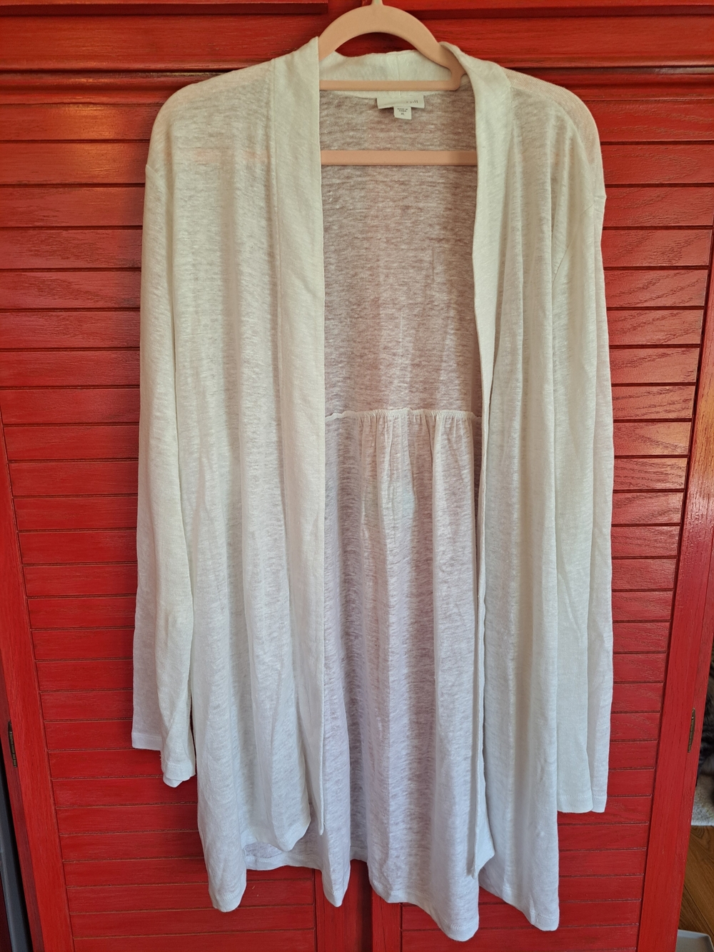 J. Jill Soft Cream Linen Blend Cardigan
